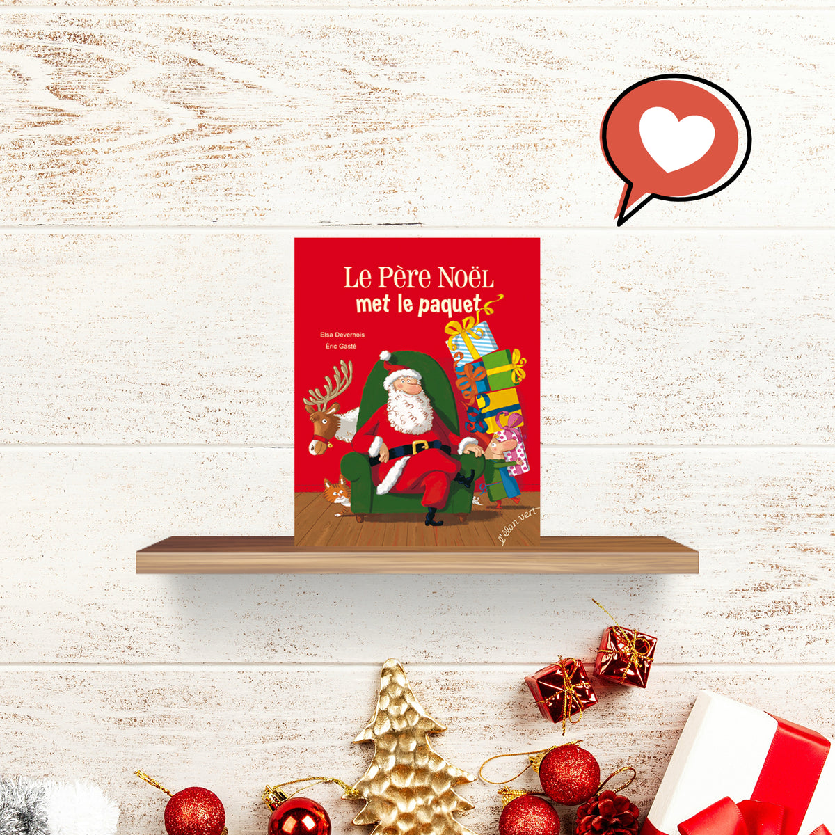 Lot De 4 Mini Boules à Neige Noël Mignonnes – Père Noël Sur Paquet Cadeau, Diamètre 45 Mm – Souvenirs Décoration Sapin & Idée Cadeau Lutin Original